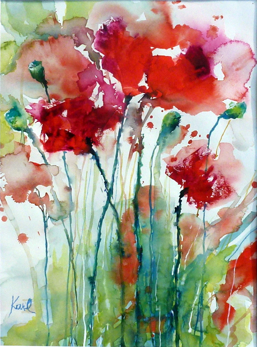 mohnblumen aquarell